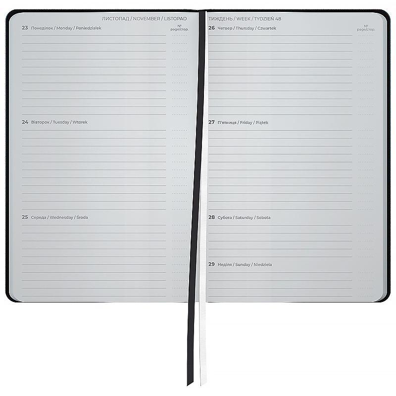 Щотижневик 2026 Partner Traces, 125*195мм, чорний Axent — фото 4