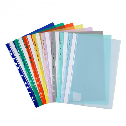 Швидкозшивач з прозорим верхом і перфорацією, А4, жовт. Axent — фото 2