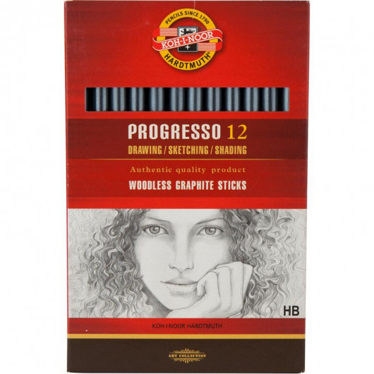 Карандаш без древесины цельнографитный Progresso 8911, твёрдость HB Koh-i-noor - фото 4