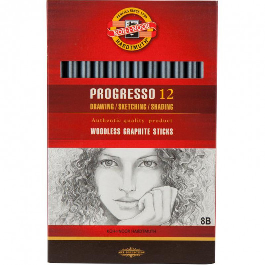 Карандаш без древесины цельнографитный Progresso 8911, твёрдость 8B Koh-i-noor - фото 4