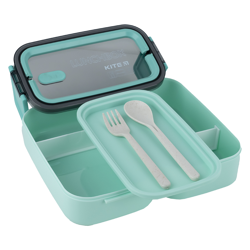 Ланчбокс двойной с наполнением 1400 мл, зеленый Kite - фото 8