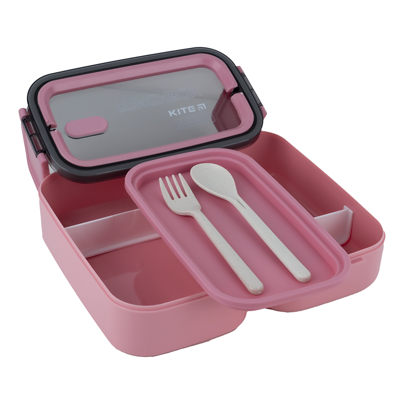 Ланчбокс двойной с наполнением 1400 мл, розовый Kite - фото 8