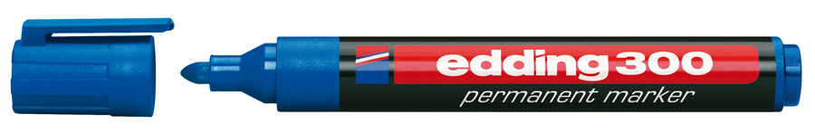 Маркер перманентный, круглое острие 1,5-3мм., 300, син. Edding - фото 6