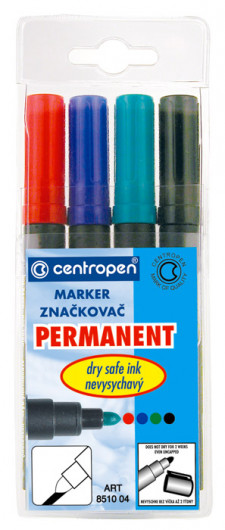 Маркер перманентный, круглое острие 2,5мм., Dry Safe 8510, зелен. Centropen - фото 3