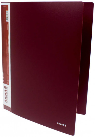 Папка А4, 25мм., 2кольца, пластик, внутренний карман, бордо Axent - фото 3