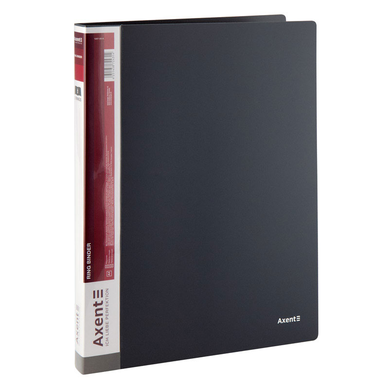 Папка А4, 25мм., 2кольца, пластик, внутренний карман, сер. Axent - фото 3