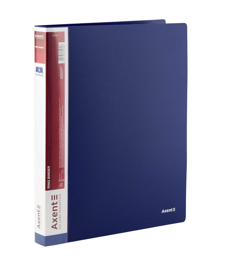 Папка А4, 2 кільця, 25мм., пластик, внутрішня кишеня, син. Axent — фото 3