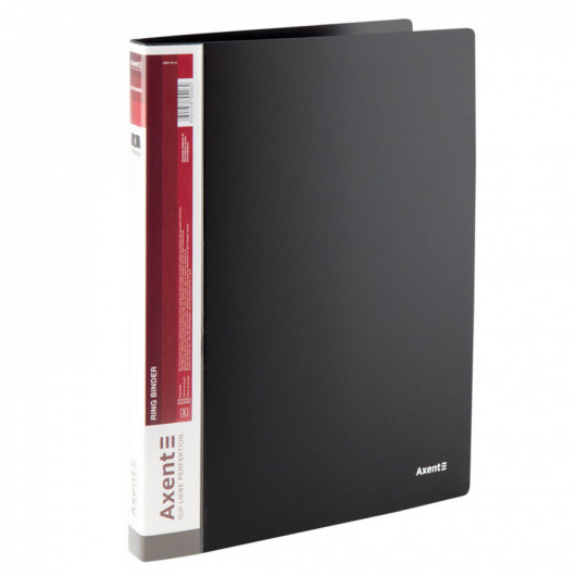 Папка А4, 25мм., 2кольца, пластик, внутренний карман, черн. Axent - фото 4