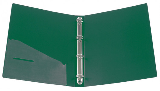Папка А4, 35мм., 4кільця, пластик PP, внутрішня кишеня, зелен. Axent — фото 5