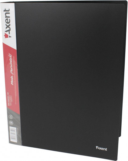 Папка А4, 35мм., 4кольца, пластик PP, внутренний карман, черн. Axent - фото 5