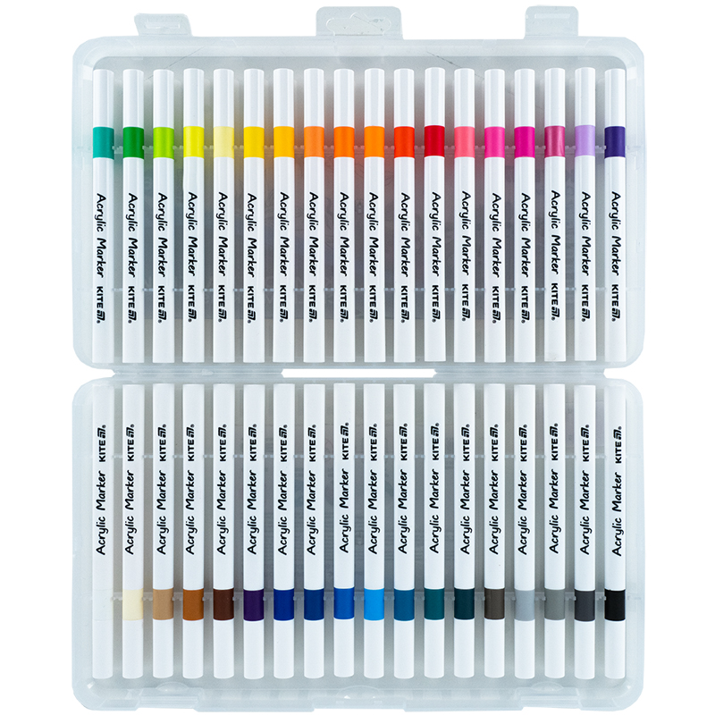Маркери акрилові, набір 36шт, Kite Creative Kite — фото 6