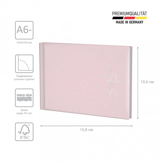 Щотижневик 2026 кишеньковий Linesse, пудровий Brunnen — фото 4