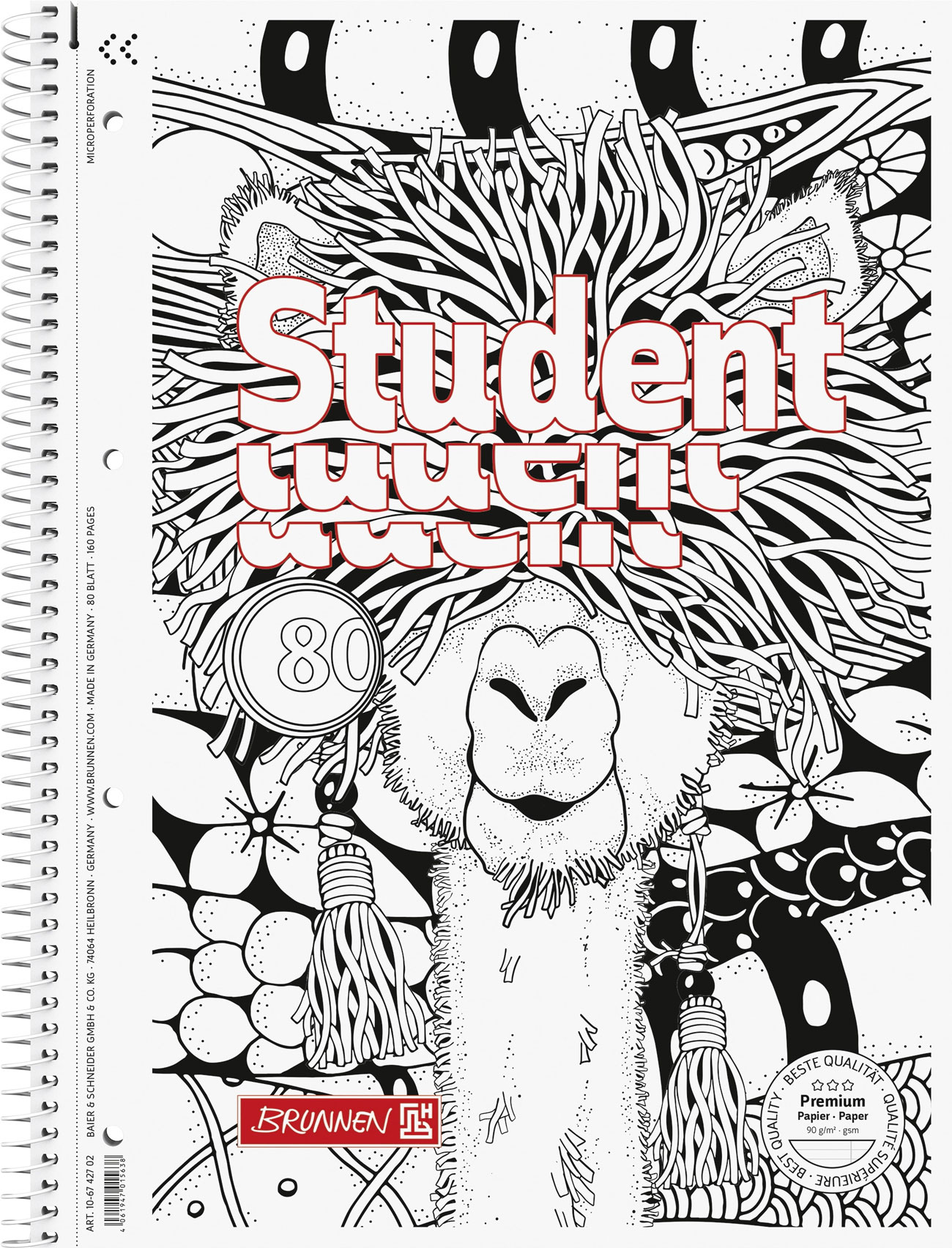 Колледж-блок А4 Premium, линия, 80 листов, Zenart Lama Brunnen - фото 2