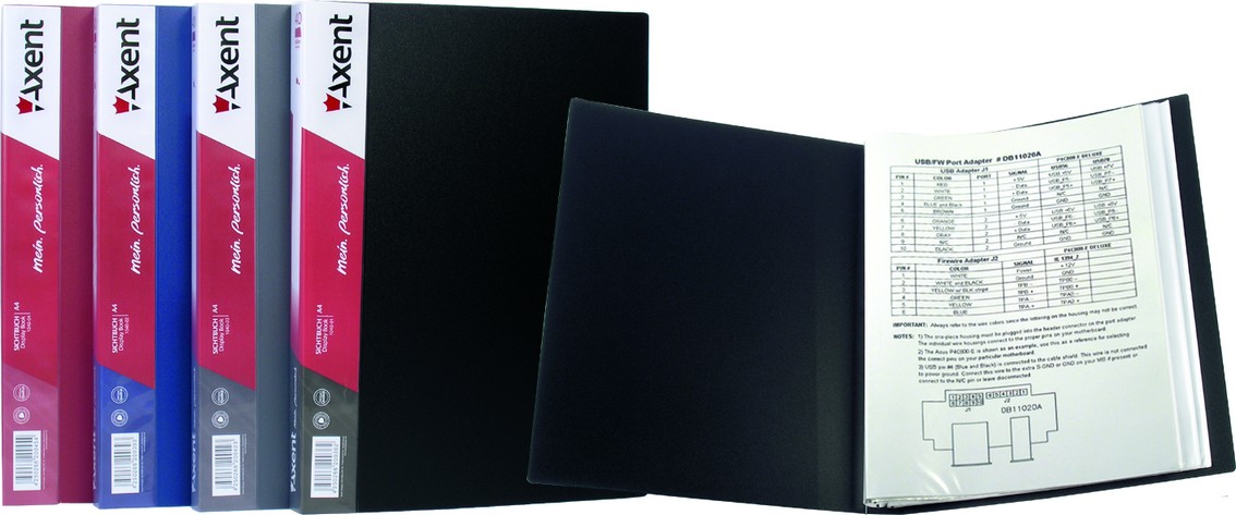 Папка на 40 файлов, бордо Axent - фото 4