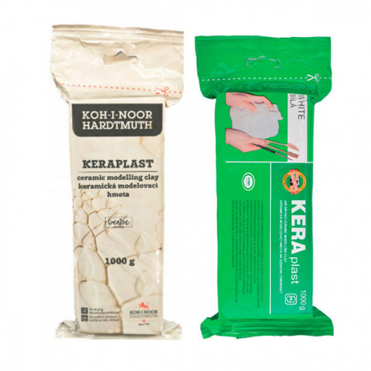 Пластилин скульптурный Keraplast, 1000г., на основе натуральной глины, бел. Koh-i-noor - фото 9
