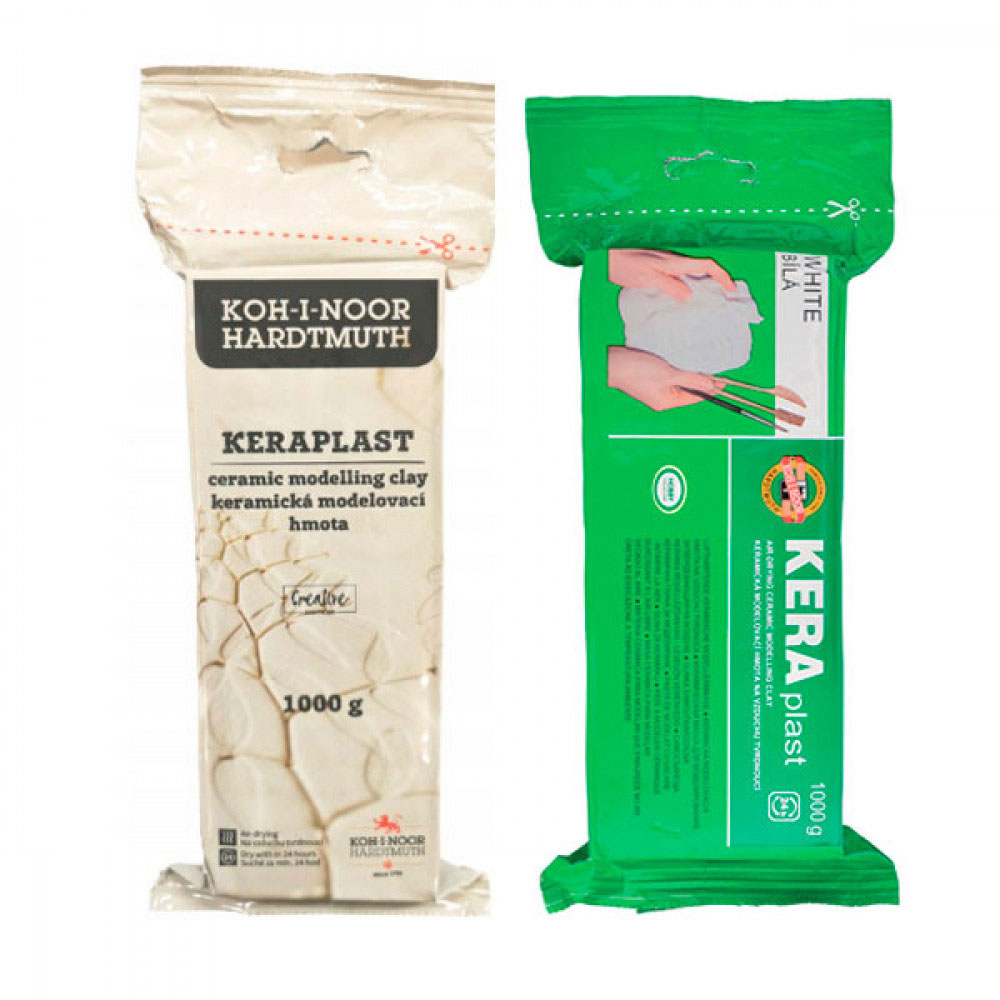 Пластилин скульптурный Keraplast, 1000г., на основе натуральной глины, бел. Koh-i-noor - фото 9