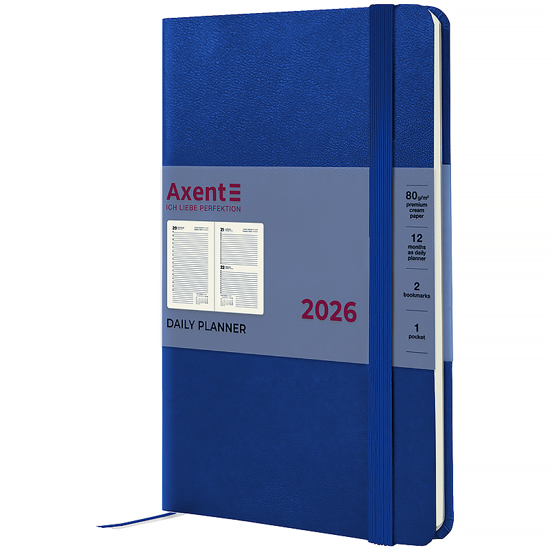Щоденник 2026 Partner Strong, 145*210, класичний синій Axent — фото 4