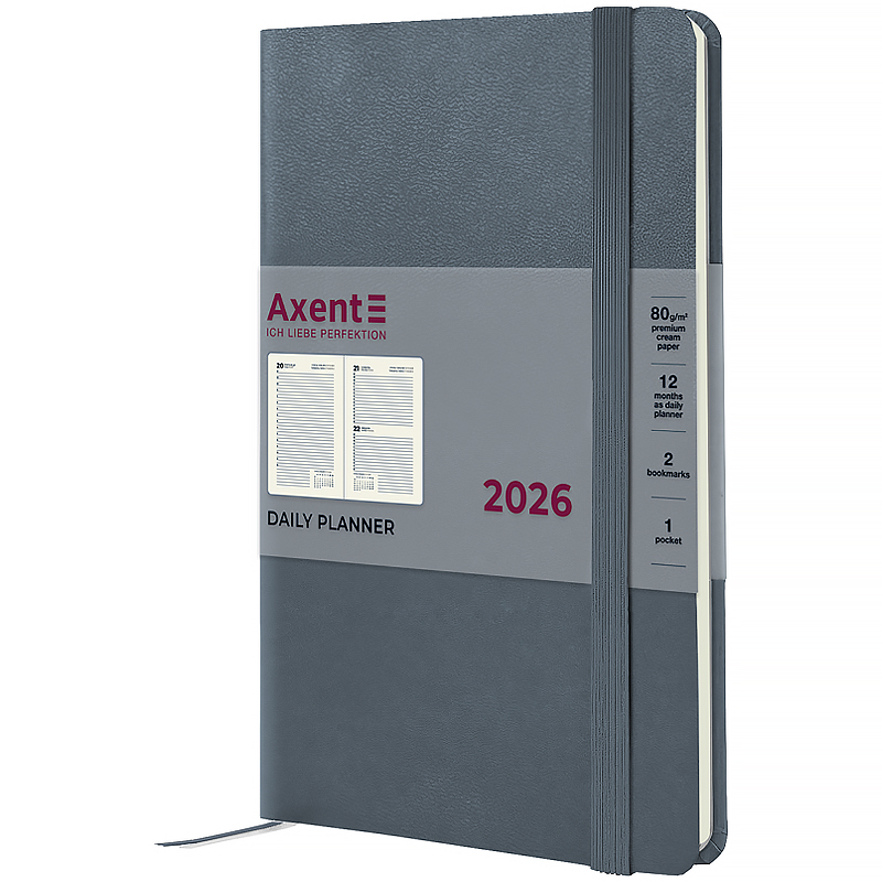 Ежедневник 2026 Partner Strong, 145*210, серый Axent - фото 4