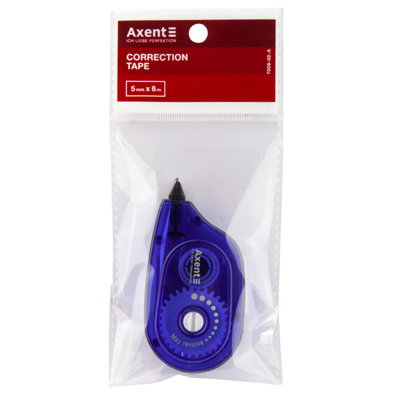 Корректор ленточный, 5 мм*6 м, синий Axent - фото 2