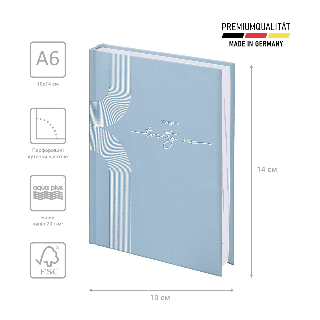 Ежедневник 2026 карманный Torino Trend, голубой Brunnen - фото 4