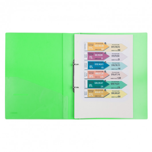 Папка на 2-х кольцах, 25 мм, прозрачная зеленая Axent - фото 3