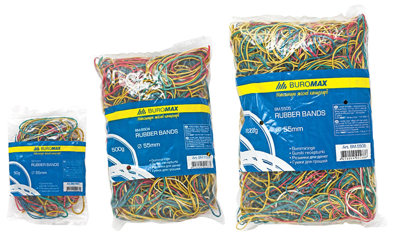 Резинка для денег d=55мм., 500гр., цвет ассорт. BuroMax - фото 5
