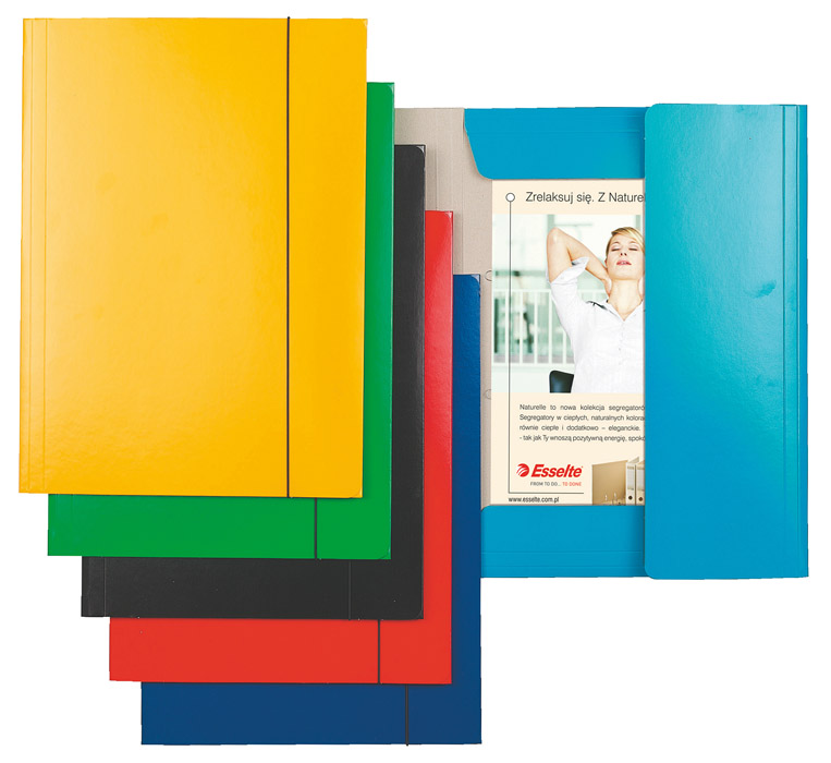 Папка на резинке А4, картон, желт. Esselte - фото 4