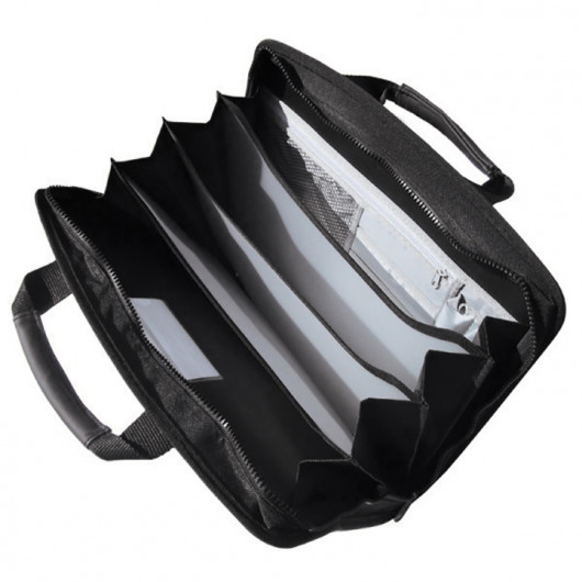 Портфель-картотека на 4 отделения, В4, с органайзером, на молнии, комбинированный Scholz - фото 7