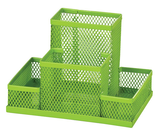 Подставка для ручек и канцтоваров на 4 отделения металлическая, салат. ZiBi - фото 2