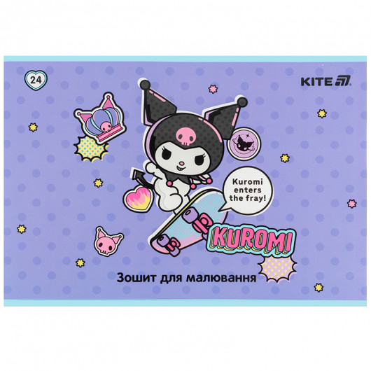 Тетрадь для рисования, 24 лист., скоба, софт тач + УФ лак, Hello Kitty-2 (HK25-242-2) Kite - фото 10