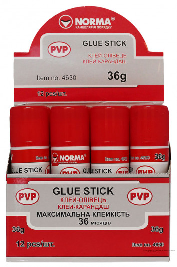 Клей-карандаш PVP, 36г. NORMA - фото 2