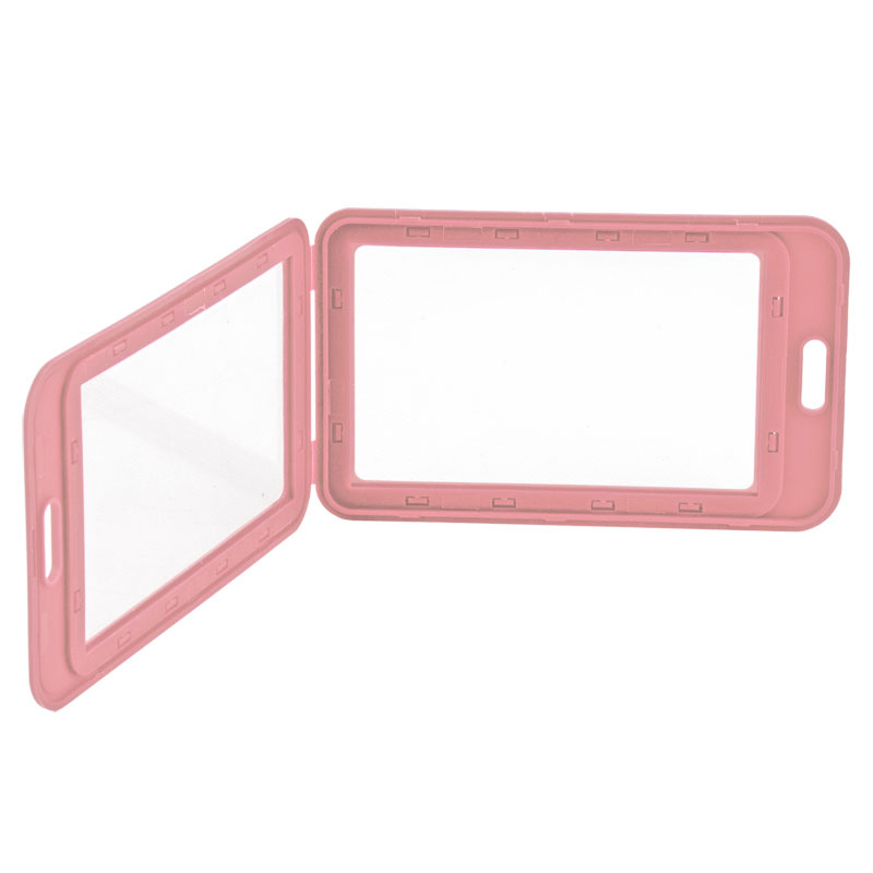 Бейдж вертикальный 70*110мм., размер вложения 50*85мм.,  пластик, розов. Axent - фото 5