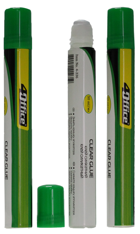 Клей силикатный, с губкой 50г., карандаш 4Office - фото 6