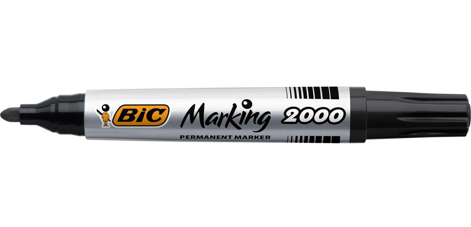 Маркер перманентный 2000,  круглое острие 2,5мм., черн. Bic - фото 7