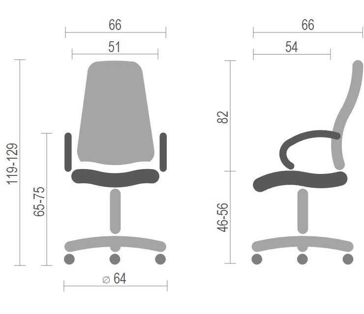 Кресло для персонала Дорос W CH ANF, черн. АКЛАС - фото 4