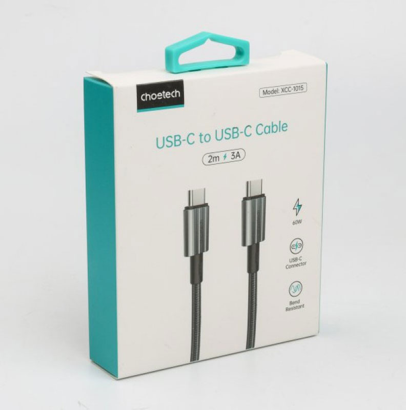 Кабель USB Type-C - Type-C, PD 60W, 2,0м., черн. (XCC-1015-BK) CHOETECH - фото 7