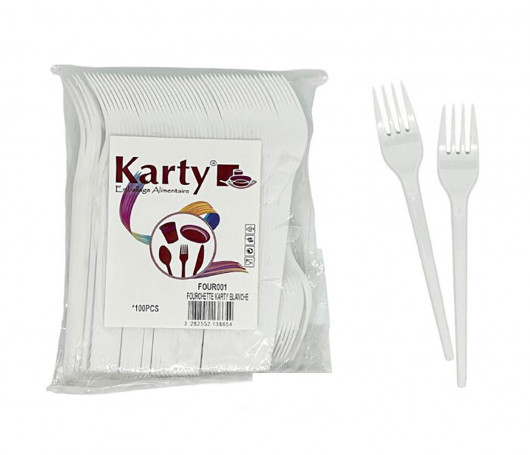 Виделка пластикова 16см. 100шт/уп., біл. Karty — фото 2