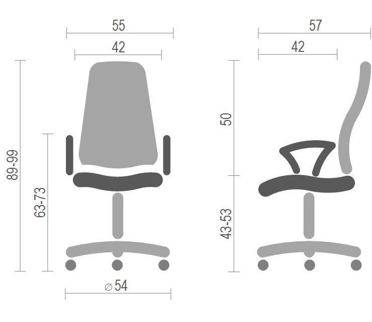 Кресло для персонала Тезия PL PR, красн. АКЛАС - фото 1