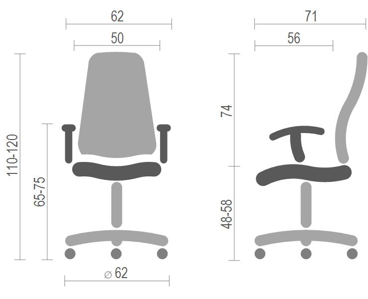 Кресло для персонала Терция CH TILT, черн. АКЛАС - фото 3