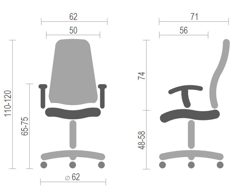 Кресло для персонала Терция CH TILT, беж. АКЛАС - фото 3