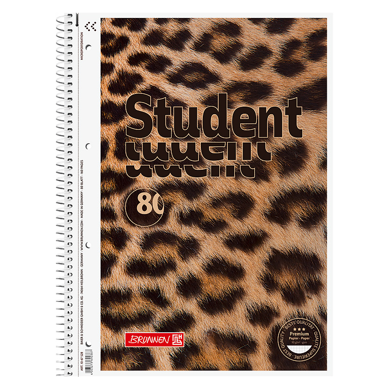 Коледж-блок А4 Premium, клітинка, 80 арк., Animal Brunnen — фото 3