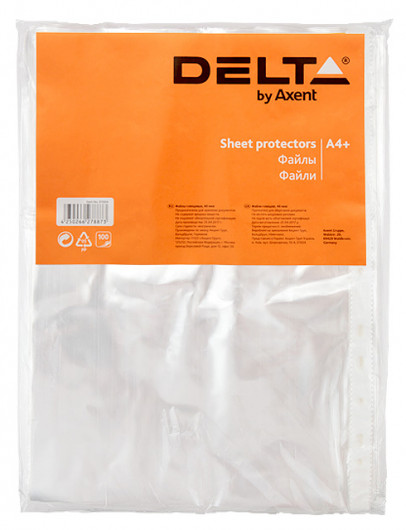 Файл глянцевий А4+ 40мк верхній розріз 100шт./уп. Axent Delta — фото 4
