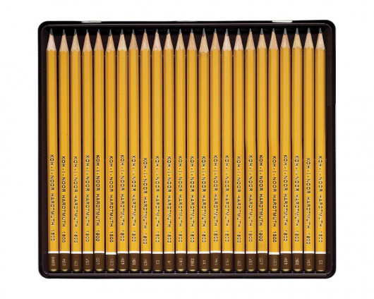 Набор карандашей чернографитных 1500, 8В-10Н, 24шт./уп., метал. коробка Koh-i-noor - фото 3