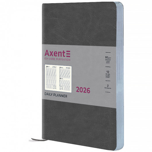 Ежедневник  2026 Partner City Soft, 145*210, серый Axent - фото 6