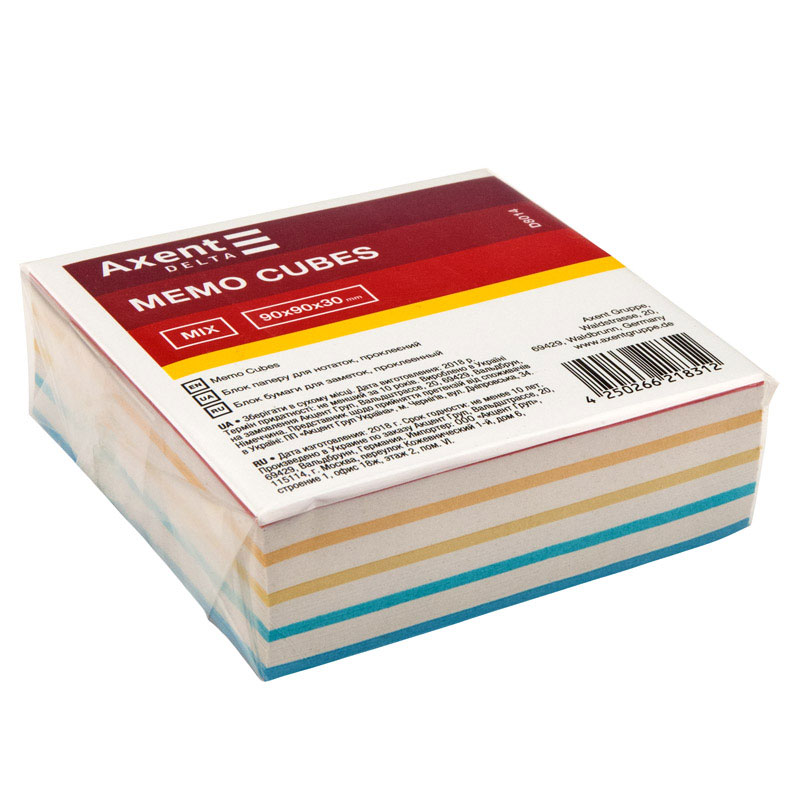 Блок для записи клееный 90*90*30мм., Delta (D8014) Міх Axent - фото 2