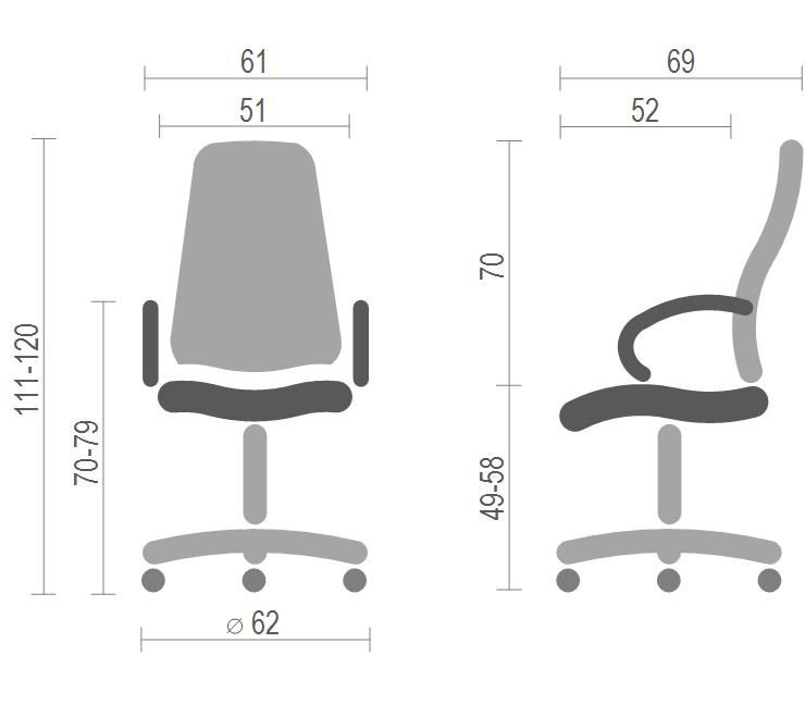 Кресло для персонала Анхель PL TILT, син. АКЛАС - фото 2