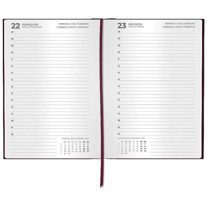 Щоденник 2026 Classic City, 145*210, з/т сливовий Axent — фото 5