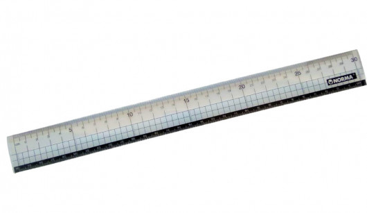 Лінійка пластикова 30см., 2 шкали (класична + чорна), прозор. NORMA — фото 2