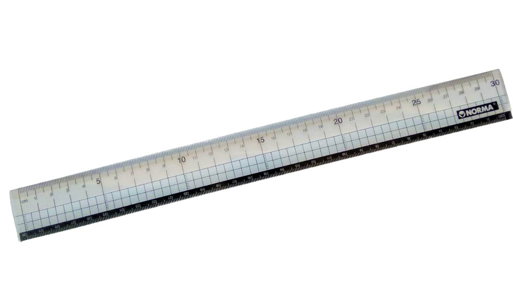 Лінійка пластикова 30см., 2 шкали (класична + чорна), прозор. NORMA — фото 2