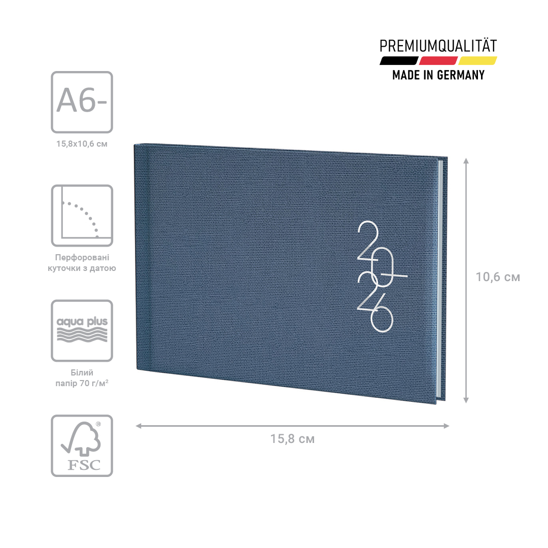 Еженедельник 2026 карманный Linesse, ночной синий Brunnen - фото 5